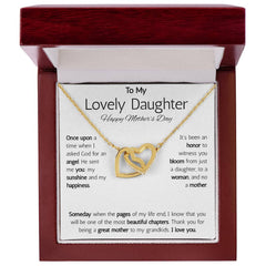 Interlocking Hearts Necklace - To My Lovely Daughter Happy Mother's Day