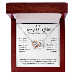 Interlocking Hearts Necklace - To My Lovely Daughter Happy Mother's Day