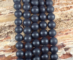 Onyx aka Black Agate Matte Round